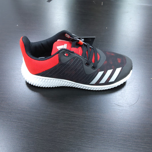 Adidas-girls-fortarun-black-metallic-silver-core-red-BB3058 Pre School