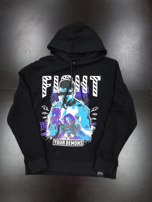 JUREN FIGHT YOUR DEMONS HOODIES - BLACK