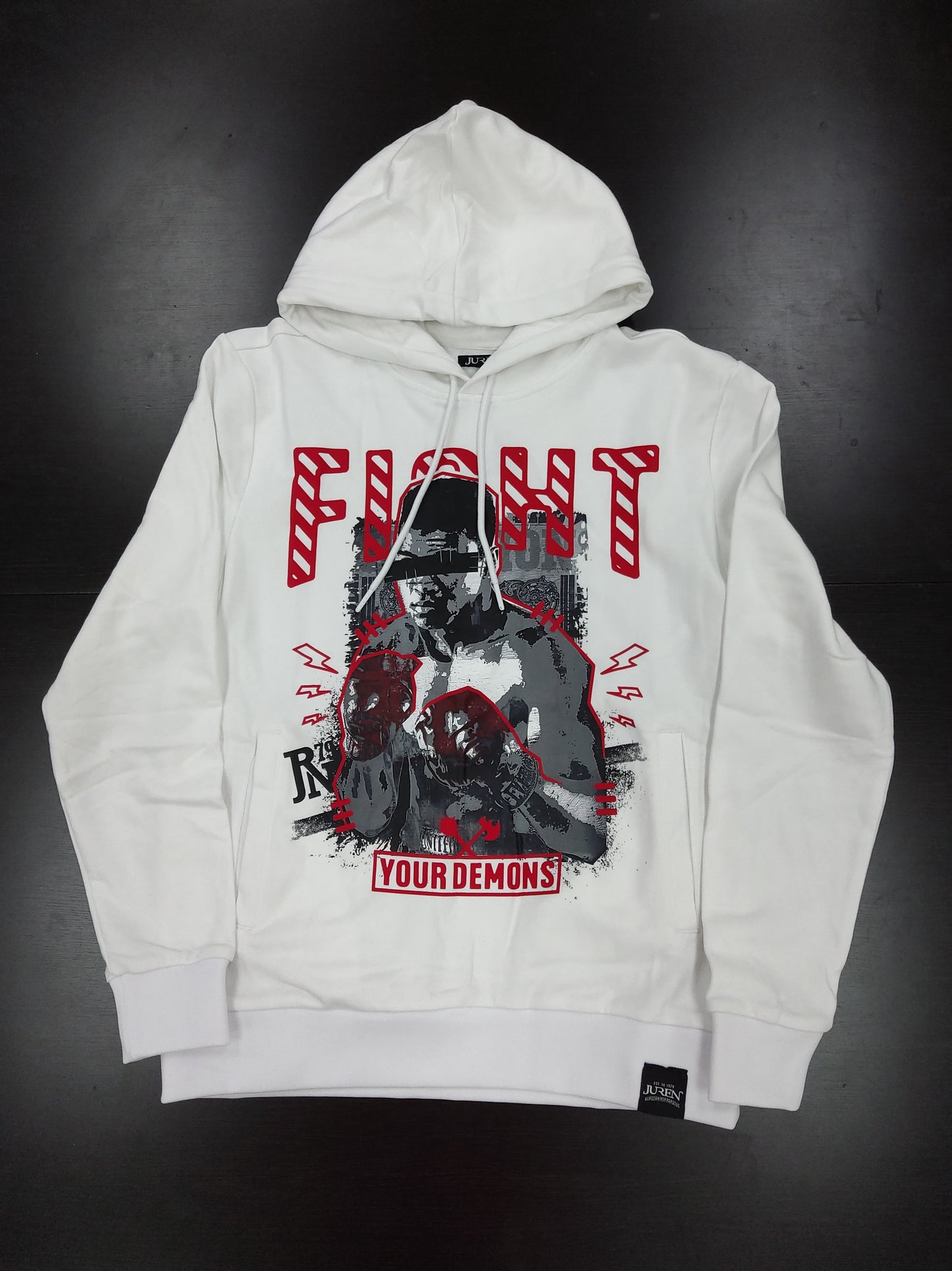 JUREN FIGHT YOUR DEMONS HOODIES - WHITE