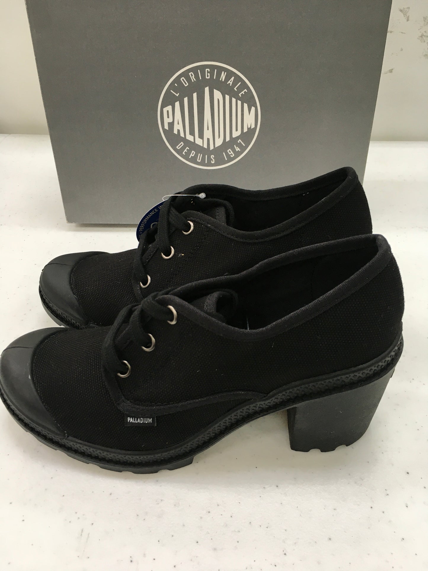 PALLADIUM PAMPA OXFORD HEEL WOMEN'S BLACK/HI-RISE 93318-062-M