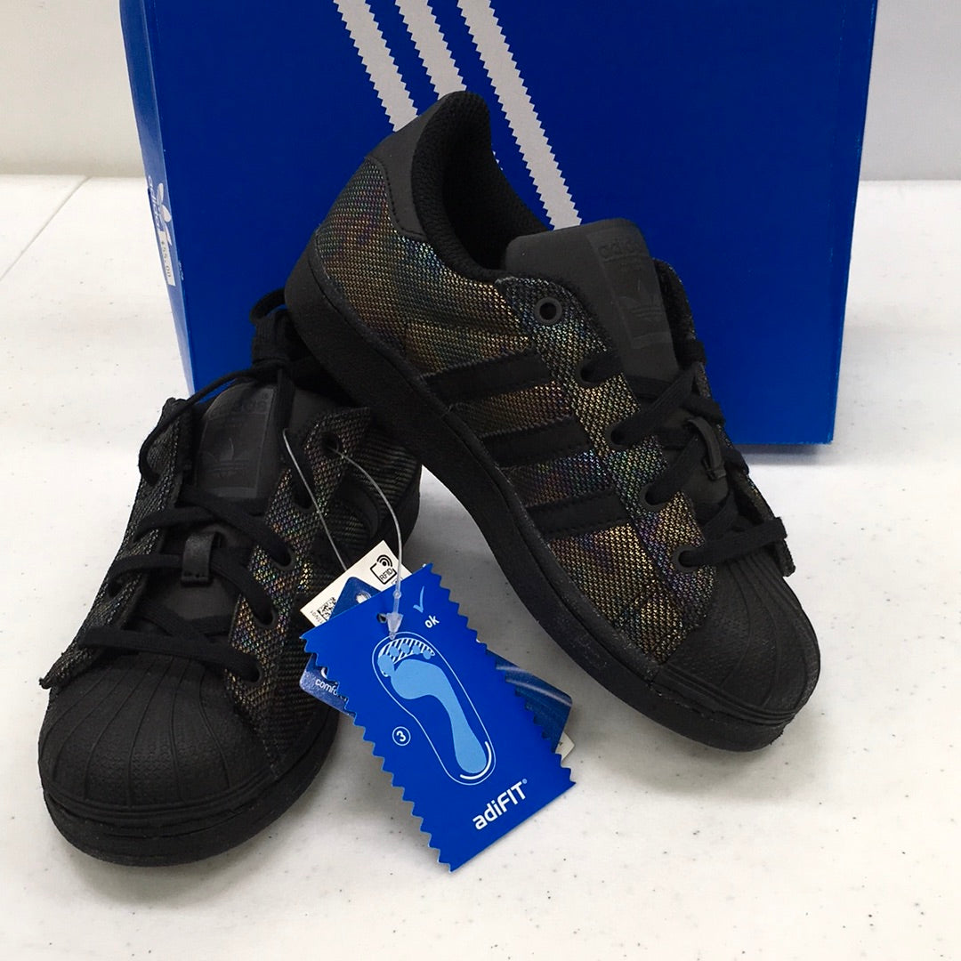 ADIDAS SUPERSTAR BLACK IRIDESCENT BY2185 PRE SCHOOL