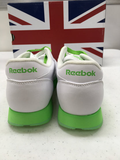 REEBOK CL LEATHER BRIGHTS CLASSIC 71-780545 GRADE SCHOOL (WHITE/NEON GREEN)