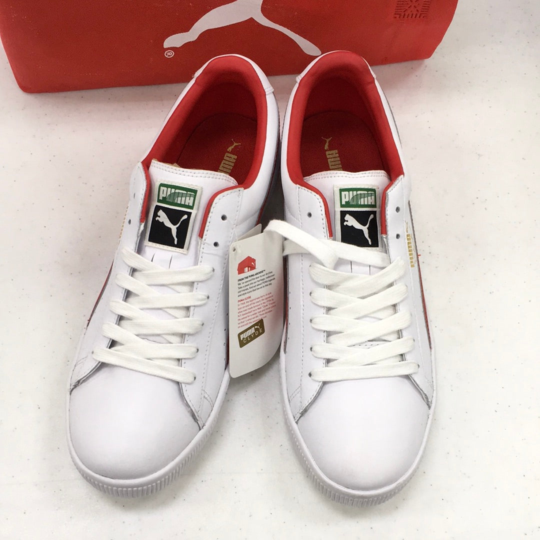 PUMA CLYDE LEATHER FS WHITE-TEAM REGAL RED 352773 06