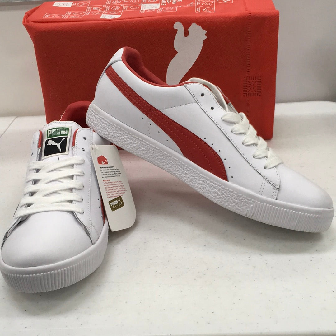 PUMA CLYDE LEATHER FS WHITE-TEAM REGAL RED 352773 06