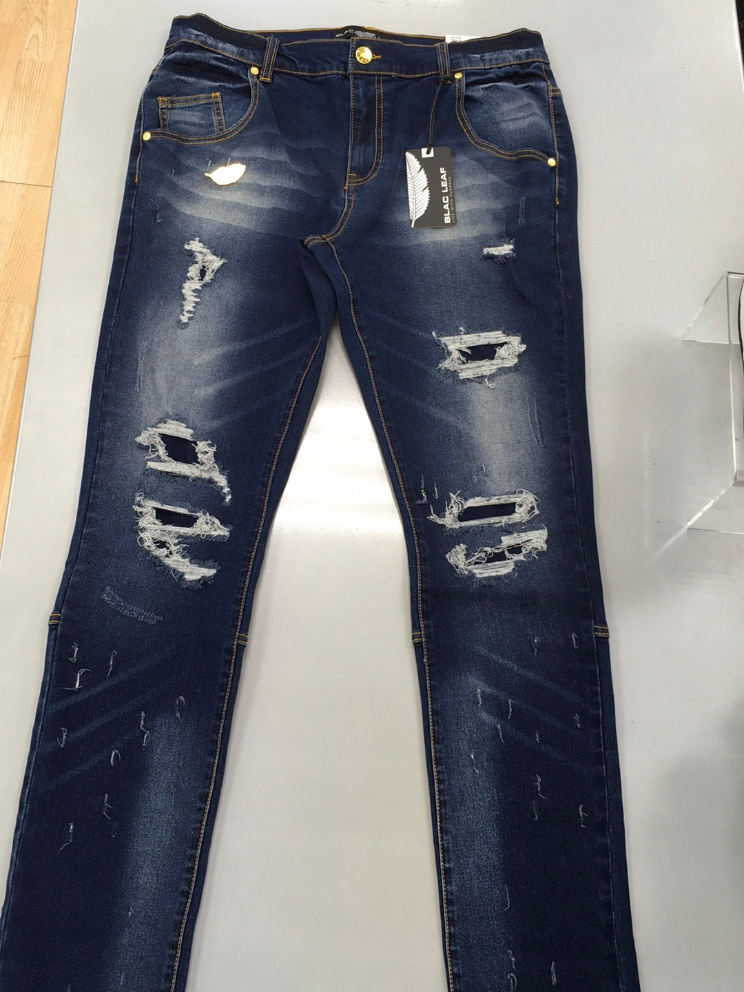 BLAC LEAF MEDIUM BLUE WASH DENIM JEANS BLH123-106