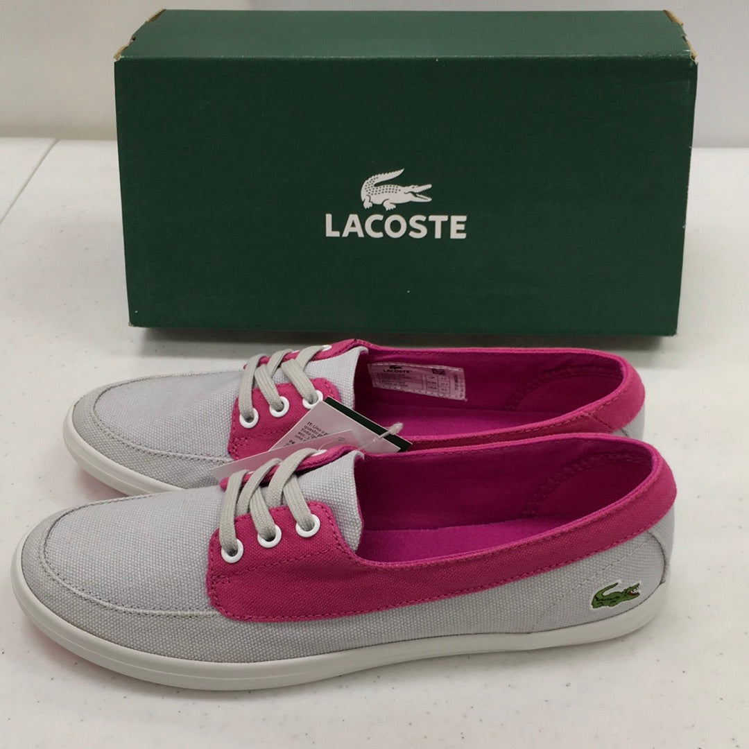 LACOSTE ZIANE BOAT SPW TXT LT GRY/DK PNK 7-25SPW1103GP2