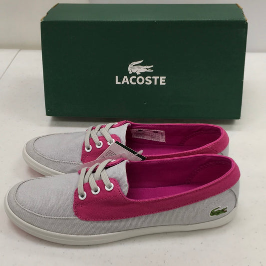 LACOSTE ZIANE BOAT SPW TXT LT GRY/DK PNK 7-25SPW1103GP2