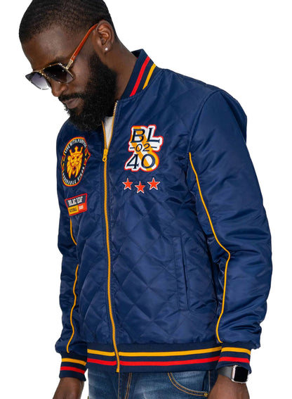 BLAC LEAF HONORABLE KINGS SATIN BOMBER JACKET BLH123-102