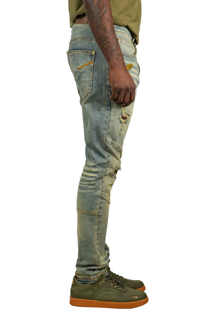 BLAC LEAF CLASSIC SAND WASH DENIM JEANS BLCP-101