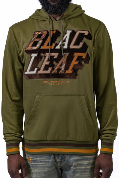 BLAC LEAF OLIVE PATCHWORK HOODIE BLCP-102