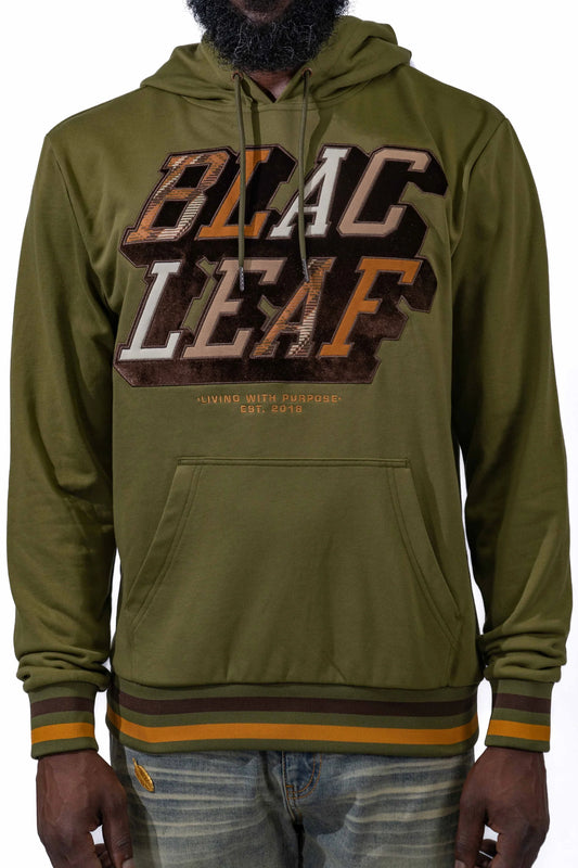 BLAC LEAF OLIVE PATCHWORK HOODIE BLCP-102