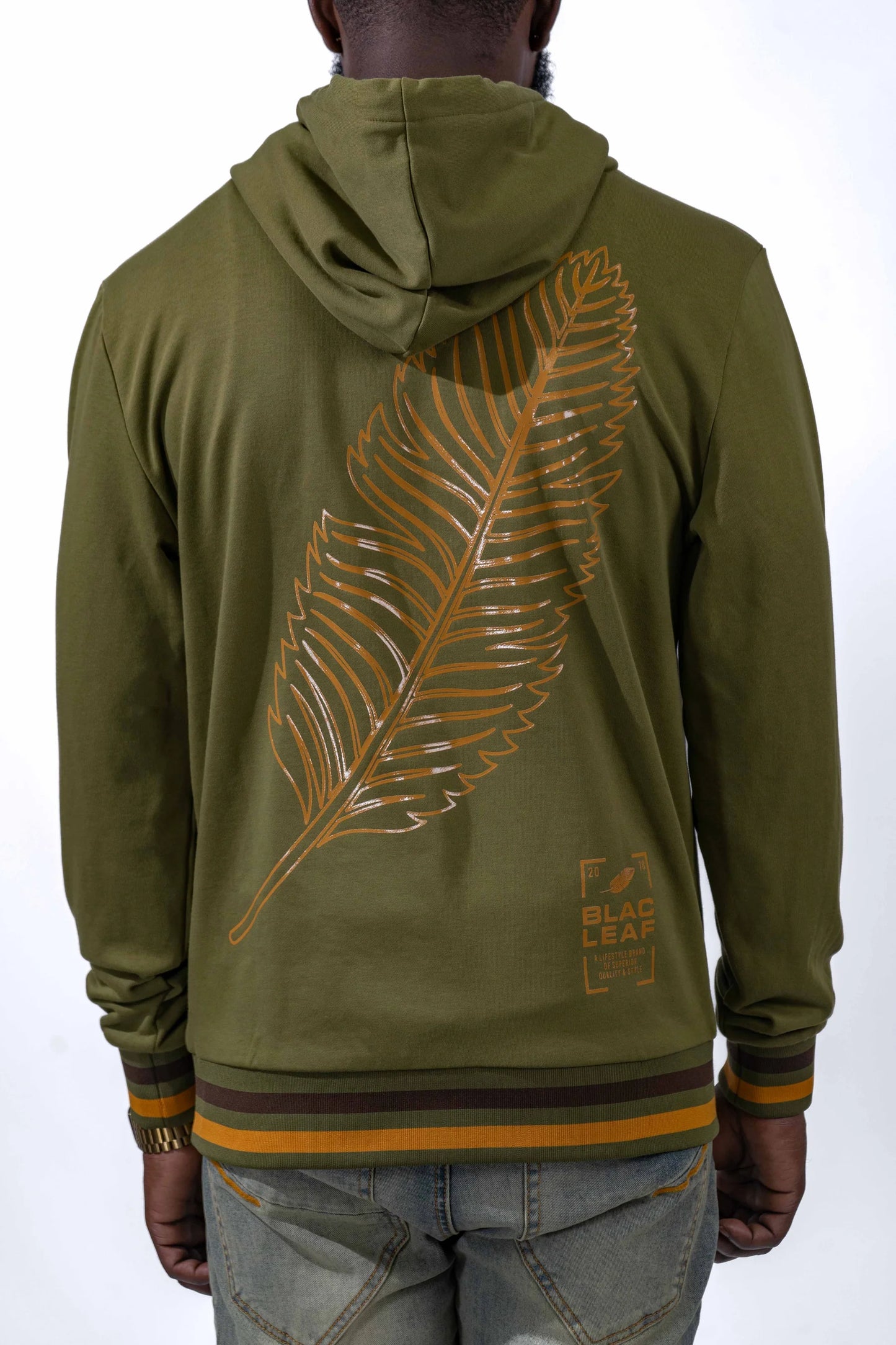 BLAC LEAF OLIVE PATCHWORK HOODIE BLCP-102