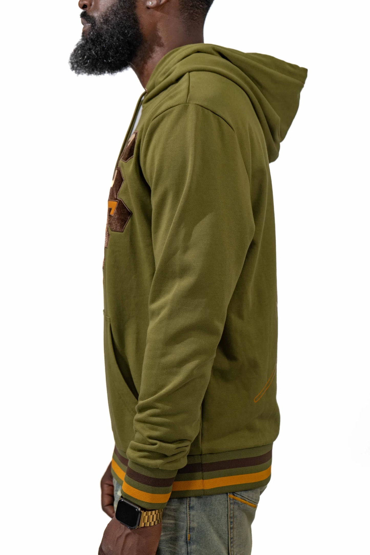 BLAC LEAF OLIVE PATCHWORK HOODIE BLCP-102