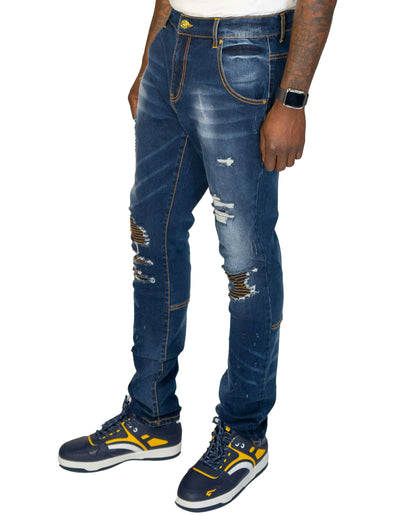 BLAC LEAF MEDIUM BLUE WASH DENIM JEANS BLH123-106