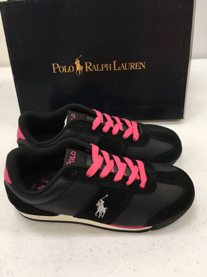 POLO RALPH LAUREN BLACK-FUCHSIA SLIDER 94007 GRADE SCHOOL