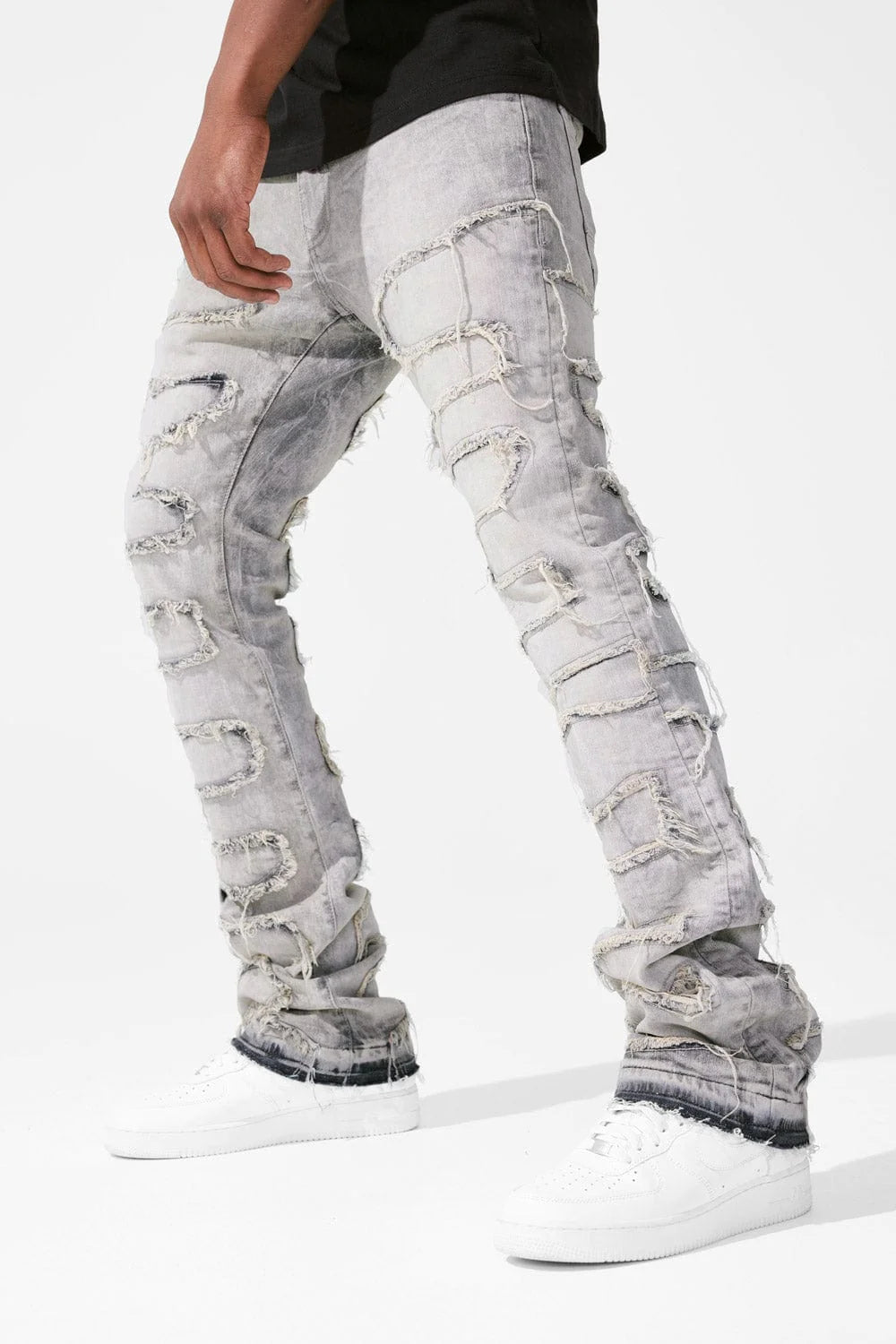 JORDAN CRAIG MARTIN STACKED - PYTHON DENIM (BONE WHITE) JTF1130