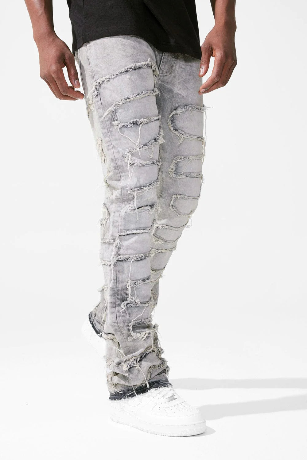 JORDAN CRAIG MARTIN STACKED - PYTHON DENIM (BONE WHITE) JTF1130