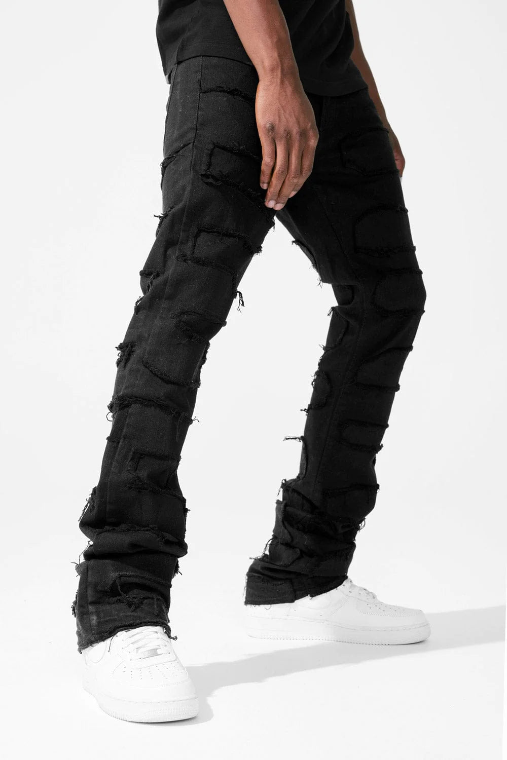 JORDAN CRAIG MARTIN STACKED - PYTHON DENIM (JET BLACK) JTF1130A