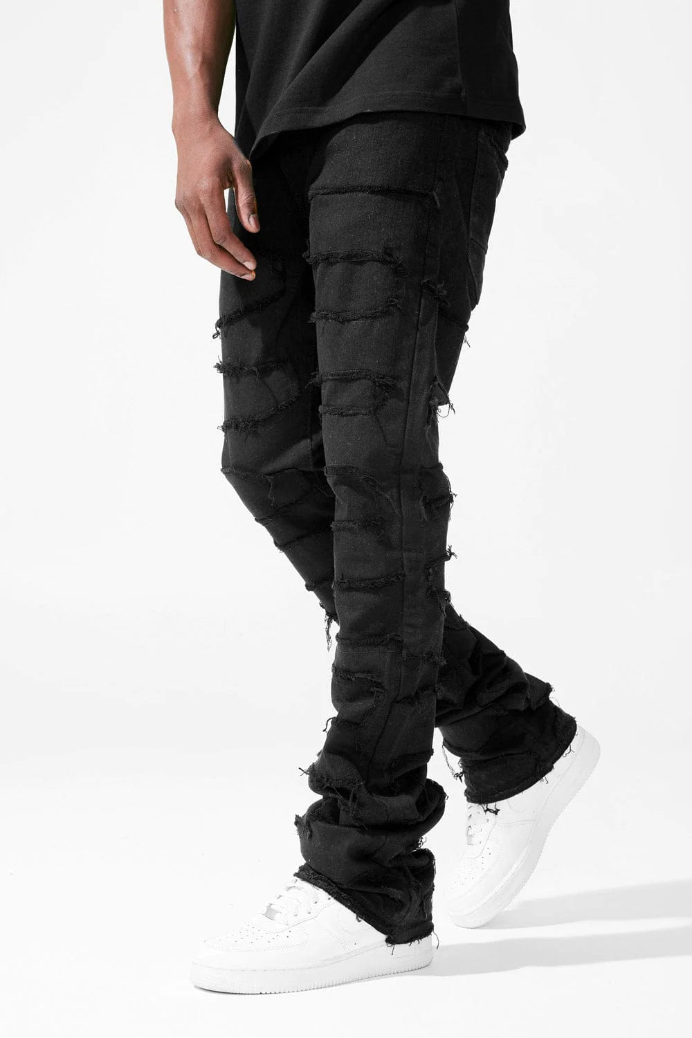 JORDAN CRAIG MARTIN STACKED - PYTHON DENIM (JET BLACK) JTF1130A