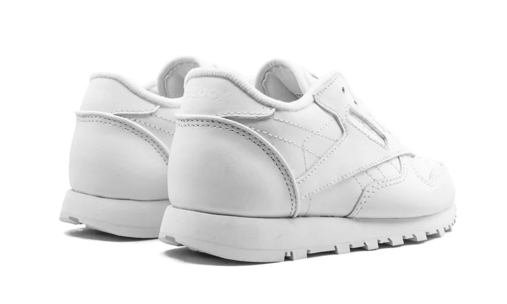 Reebok Classic Leather Shoe,White/White/White, Pre School J90140