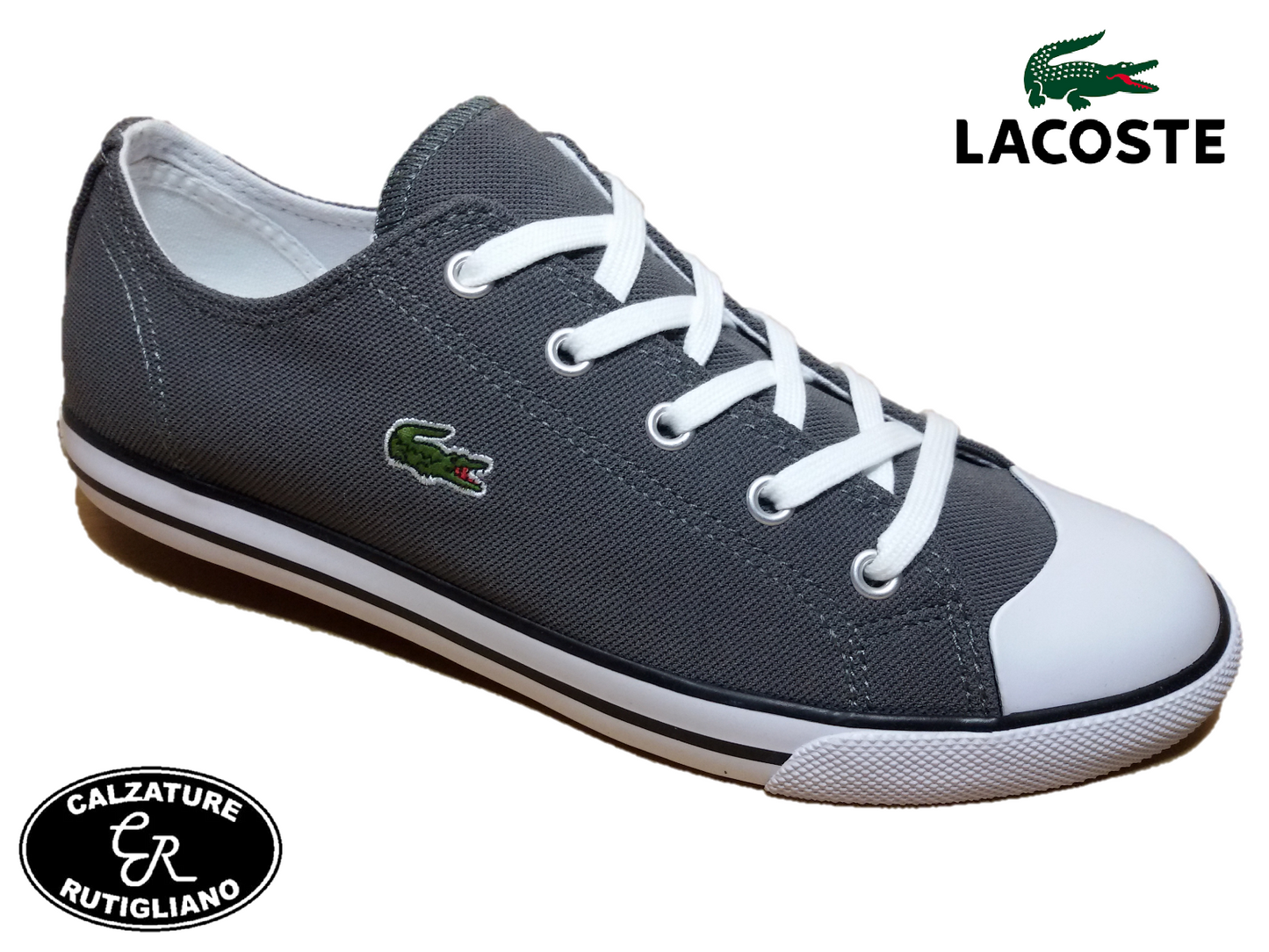 LACOSTE SCARPE TELA GRIGIO L27 SRM GRY SNEAKERS UNISEX TENNIS 7-20SRM3415007