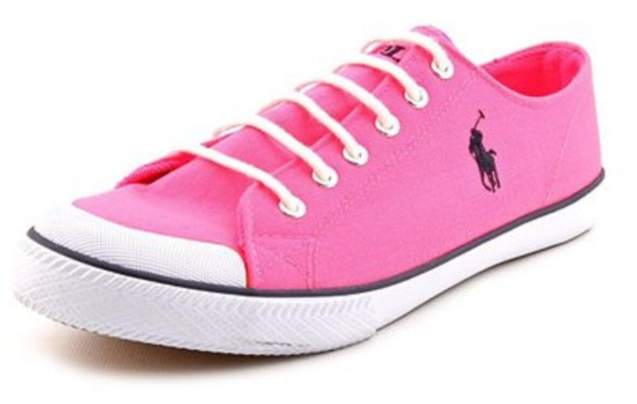 POLO RALPH LAUREN 990243J CHANDLER Jr's (M) Neon Pink/White Canvas Casual Shoes