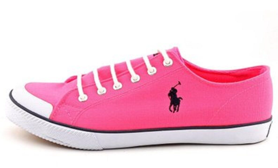 POLO RALPH LAUREN 990243J CHANDLER Jr's (M) Neon Pink/White Canvas Casual Shoes