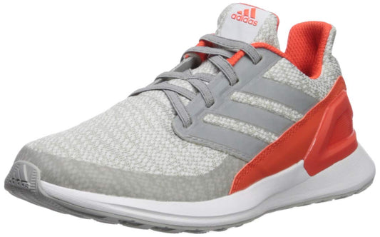 Adidas-unisex-child-rapidarun-white-grey-active-orange-D97003 -Pre School