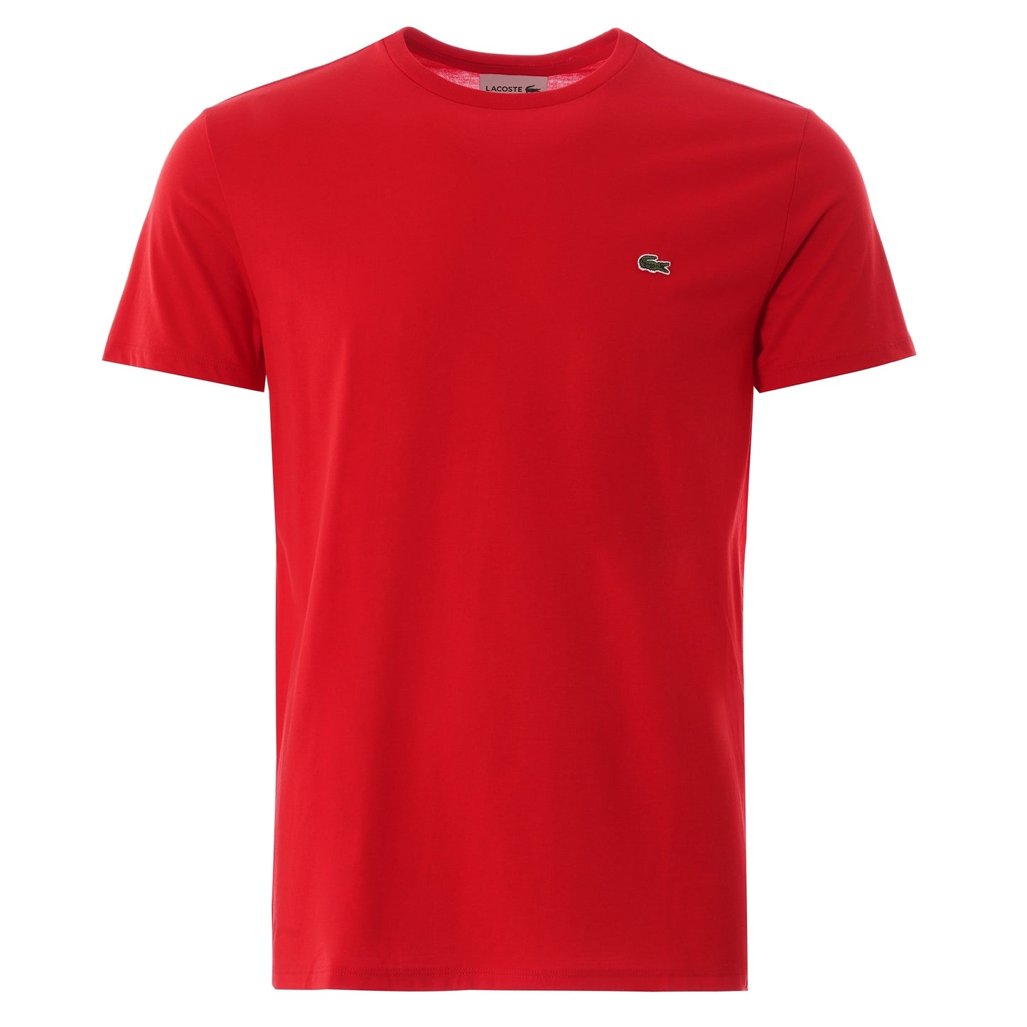 Lacoste Men's Short Sleeve Pima Crew Neck Tee-Red