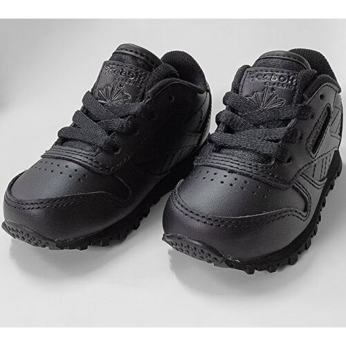 Reebok Toddler Classic Leather Shoes Black/Black/Black J90144 Toddler