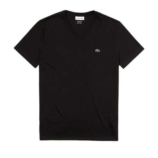 Lacoste Pima Cotton Short-Sleeve V-Neck Tee - Black VP1105